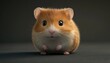 © Анатолій Трачук - Cute brown hamster with round body posing on dark background during bright indoor lighting