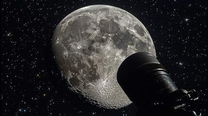 Wall Mural - Moon Through a Telescope Lens.