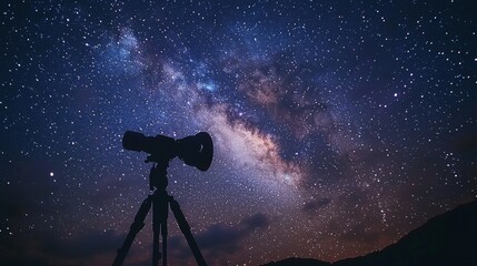 Wall Mural - Telescope pointed at the Milky Way.