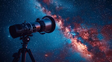 Wall Mural - Telescope pointed at the Milky Way.