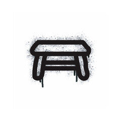 Table graffiti spray painted black on white.