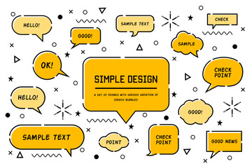 Poster - simple speech bubble set speech bubble illustration frame decoration frame decorative border frame