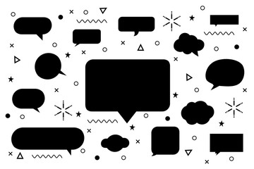 Poster - simple speech bubble set speech bubble illustration frame decoration frame decorative border frame