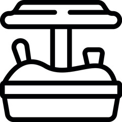 Poster - Sandbox with toys for a child playing outside on a sunny day