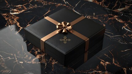 Wall Mural - Beautiful gift boxes on abstract solid background 