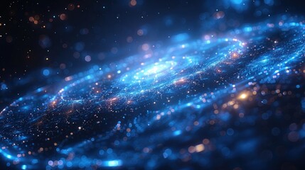 Wall Mural - Abstract Galaxy in Blue and Gold