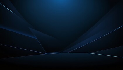 Aufkleber - Black dark blue abstract background. Geometric shape. 3d effect. Glow metallic electric light. Web banner. Wide. Panoramic. Design. Template.11