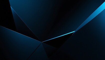 Aufkleber - Black dark blue abstract background. Geometric shape. 3d effect. Glow metallic electric light. Web banner. Wide. Panoramic. Design. Template.8