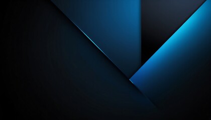 Aufkleber - Black dark blue abstract background. Geometric shape. 3d effect. Glow metallic electric light. Web banner. Wide. Panoramic. Design. Template.7