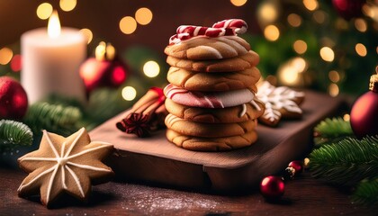 Wall Mural - Christmas Cookie With Festive Decoration 