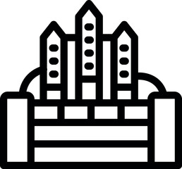 Poster - Line art vector icon representing the concept of urban development and the growth of cities