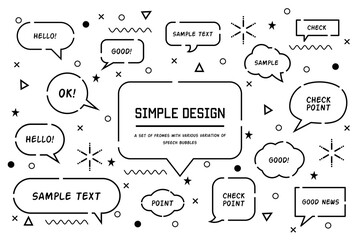 Poster - a set of speech bubbles with different shapes and text samples inside