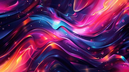 Poster - Dynamic abstract background with bold flowing shapes, vibrant colors, and swirling gradients