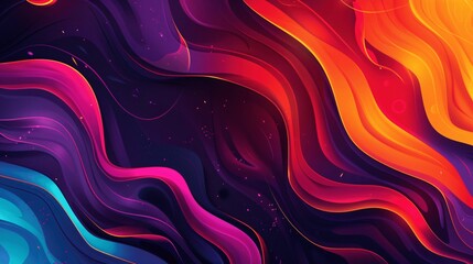Poster - Dynamic abstract background with bold flowing shapes, vibrant colors, and swirling geometric gradients