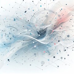 Poster - Abstract white background poster with dynamic. technology network Vector illustration.. AI generative