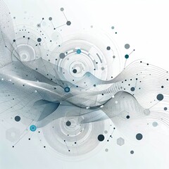 Poster - Abstract white background poster with dynamic. technology network Vector illustration.. AI generative