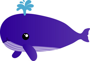 cute whale cartoon, sea animal