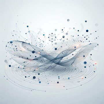 Abstract white background poster with dynamic. technology network Vector illustration.. AI generative