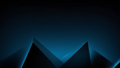 Aufkleber - Black dark blue abstract background. Geometric shape. 3d effect. Glow metallic electric light. Web banner. Wide. Panoramic. Design. Template.4