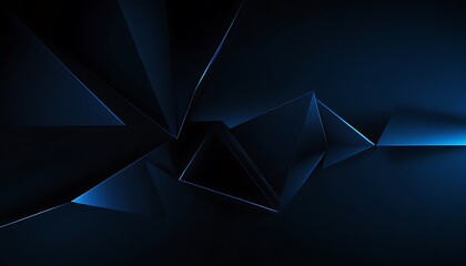 Aufkleber - Black dark blue abstract background. Geometric shape. 3d effect. Glow metallic electric light. Web banner. Wide. Panoramic. Design. Template.1