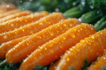 Tasty ripe juicy carrots as background, closeup