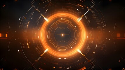 Poster - orange Abstract technology background circles digital hi-tech technology design background. concept innovation. vector illustration