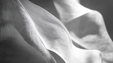 Canvas Print - Abstract Draped White Fabric Texture with Subtle Lines