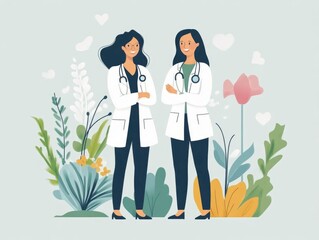 Wall Mural - Women s Health Management Navigating the Transition of Menopause Symptoms with Flat Design Empowering women to manage cope and thrive during this life stage through comprehensive