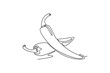 © onetime - Single one line drawing whole healthy freshness organic hot chili for farm logo identity. Fresh chilli pepper concept for vegetable icon. Modern continuous line draw design graphic vector illustration