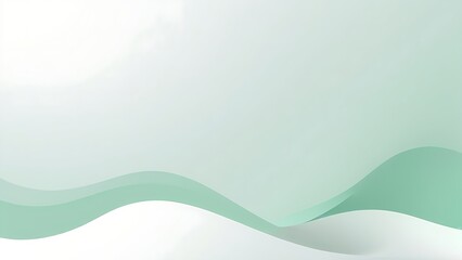 Wall Mural - Abstract background with curved lines in pastel green and white. Perfect for digital presentations, web design, or artistic projects.