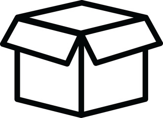 Poster - Open Box Line PNG Icon on Transparent Background, Carton Boxes Icon, Modern and editable open box icon.