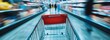 © RereArt - Shopping Cart View of a Blurred Supermarket Aisle
