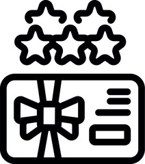 Poster - Gift card with a bow on it and five stars above representing a high satisfaction rating