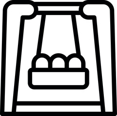 Poster - Minimalist vector illustration of an empty nest swing hanging from a metal frame on a playground