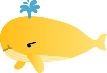 cute whale cartoon, sea animal