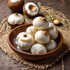 Water chestnuts in sweetened coconut milk 