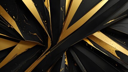 Wall Mural - BLACK AND GOLD ABSTRACT TESTURE