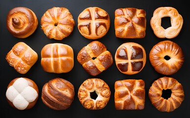 Array of Freshly Baked Goods on a Black Slate