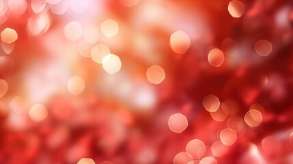 Poster - Bright red bokeh lights create a warm and inviting atmosphere, perfect for celebration and gatherings against a soft, blurred background