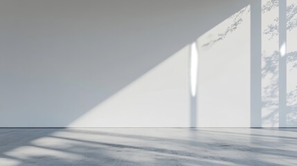 Poster - This 3D render contains abstract modern architecture and an empty concrete floor with a car presentation on top of it.