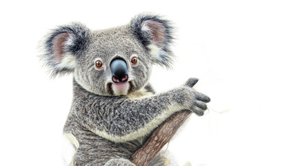 Cute Koala Bear Climbing a