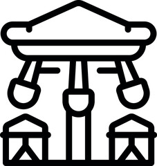 Poster - Simple line drawing of an amusement park ride with swinging seats