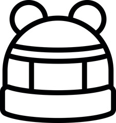 Poster - Simple line icon of a winter hat with ear flaps, perfect for representing warmth and comfort during the colder months