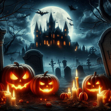 This mysterious illustration is created for Happy Halloween festival