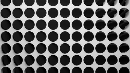 Poster - abstract animated motion graphic background, 4k vj loop, black and white 3d cirles animation