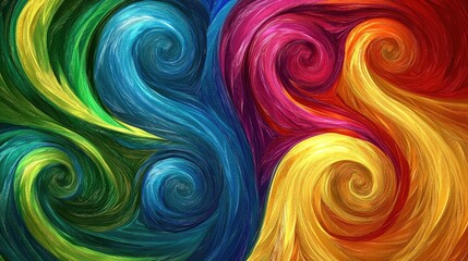 Poster - Vibrant swirls of color in abstract art