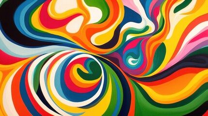 Sticker - Vibrant swirls of color in abstract art