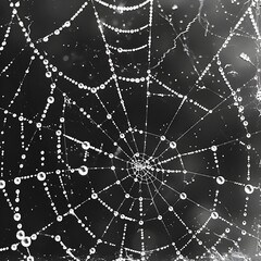 delicate spider web glistening with intricate raindrops in nature s masterpiece