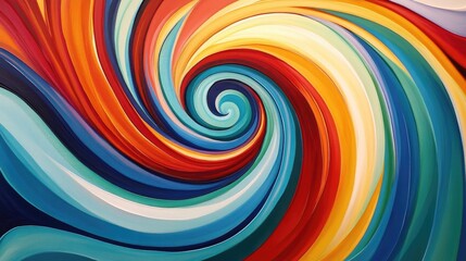 Sticker - Vibrant swirls of color in abstract art