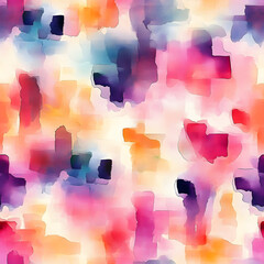 Canvas Print - Abstract watercolor multicolored seamless pattern